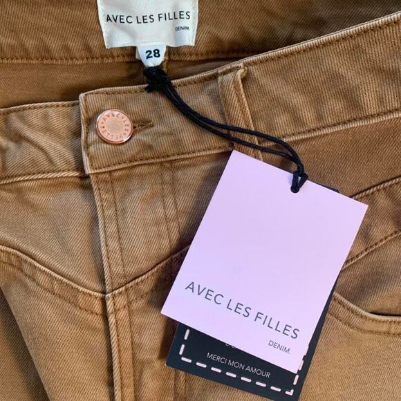 NWT Anthropologie Avec Les Filles  Denim Rancher Shorts - Size 28 MSRP $89 - Picture 5 of 5